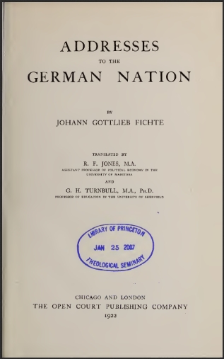 AddressesToTheGermanNationJohannGottliebFichte2