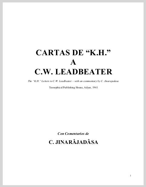 CartasDeKHACWLeadbeaterCJinarajadasa1