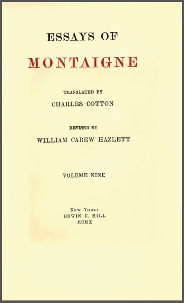 EssaysOfMontaigneVolumeNine2