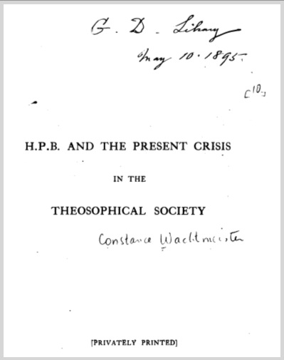 HPBAndThePresentCrisisInTheTheosophicalSocietyConstanceWachtmeister0
