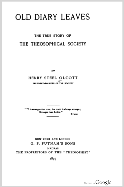 OldDiaryLeavesVolumeOneHenrySOlcott18951