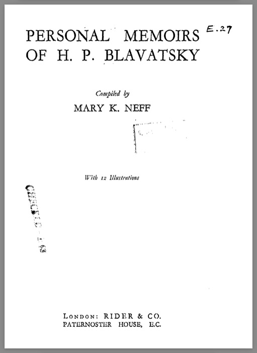 PersonalMemoirsOfHPBlavatskyMaryKatherineNeff0