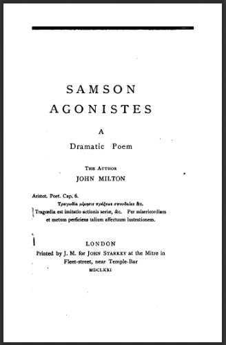 SamsonAgnonistesADramaticPoemJohnMilton3