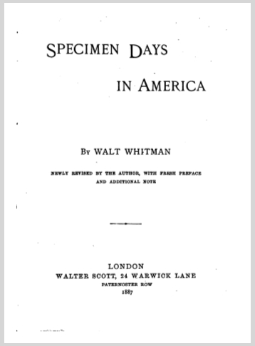SpecimenDaysInAmericaWaltWhitman0