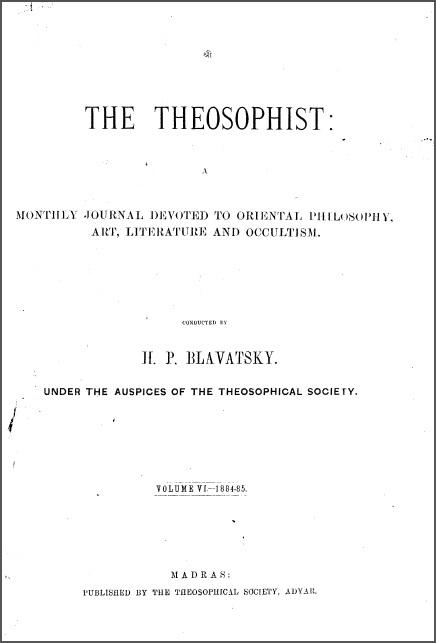 The Theosophist Volume 6 I